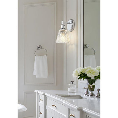 Z-Lite Auden 6" 1-Light Chrome Steel Frame Clear Glass Shade Wall Sconce
