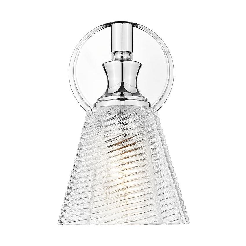 Z-Lite Auden 6" 1-Light Chrome Steel Frame Clear Glass Shade Wall Sconce