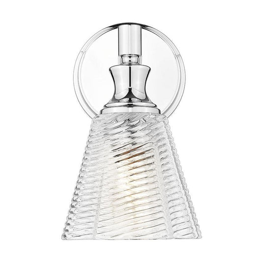 Z-Lite Auden 6" 1-Light Chrome Steel Frame Clear Glass Shade Wall Sconce