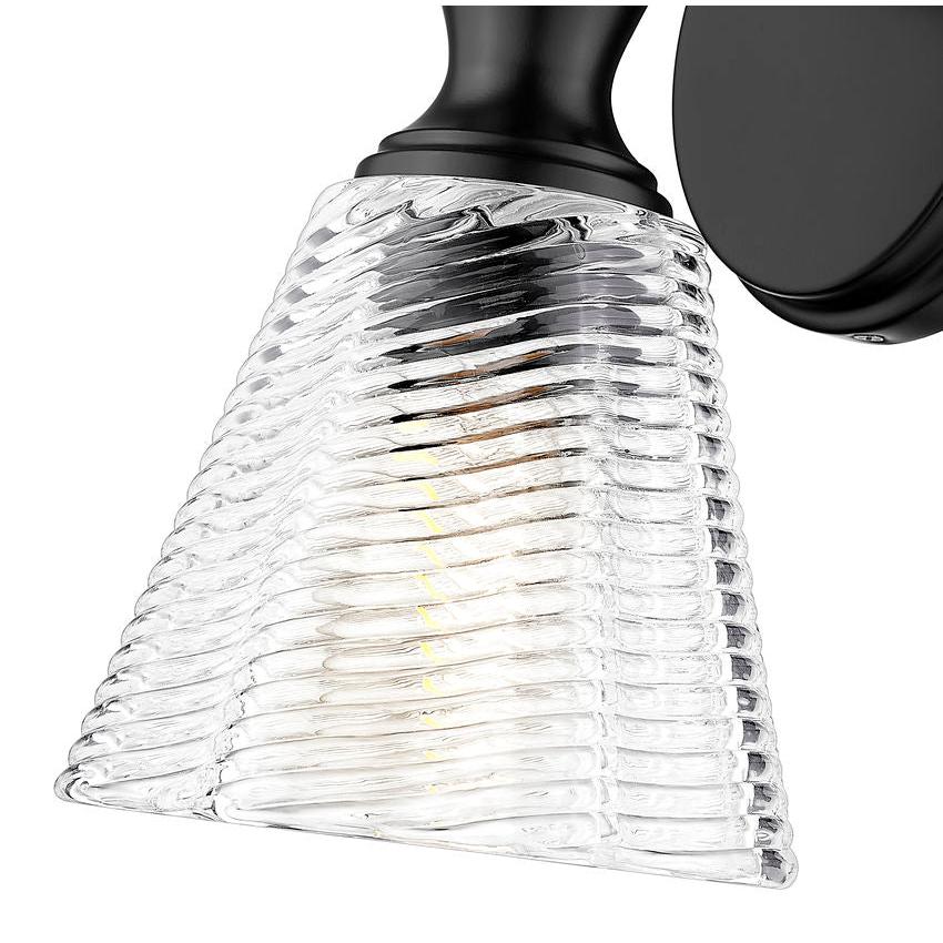 Z-Lite Auden 6" 1-Light Matte Black Steel Frame Clear Glass Shade Wall Sconce