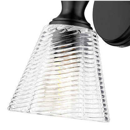 Z-Lite Auden 6" 1-Light Matte Black Steel Frame Clear Glass Shade Wall Sconce