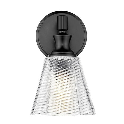 Z-Lite Auden 6" 1-Light Matte Black Steel Frame Clear Glass Shade Wall Sconce