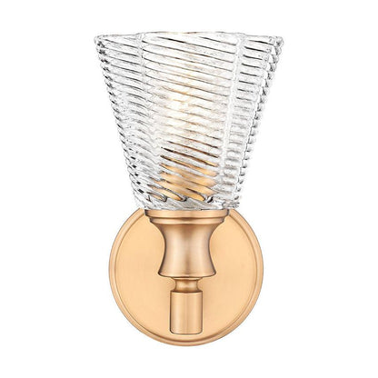 Z-Lite Auden 6" 1-Light Modern Gold Steel Frame Clear Glass Shade Wall Sconce