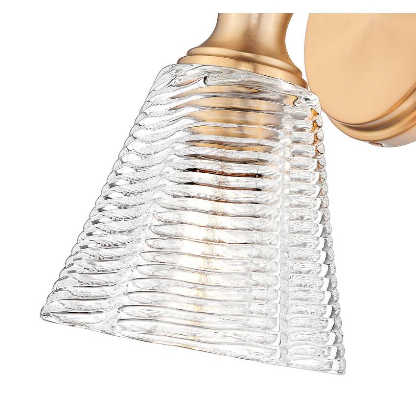 Z-Lite Auden 6" 1-Light Modern Gold Steel Frame Clear Glass Shade Wall Sconce
