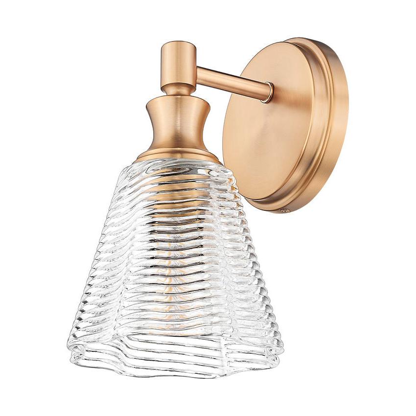 Z-Lite Auden 6" 1-Light Modern Gold Steel Frame Clear Glass Shade Wall Sconce