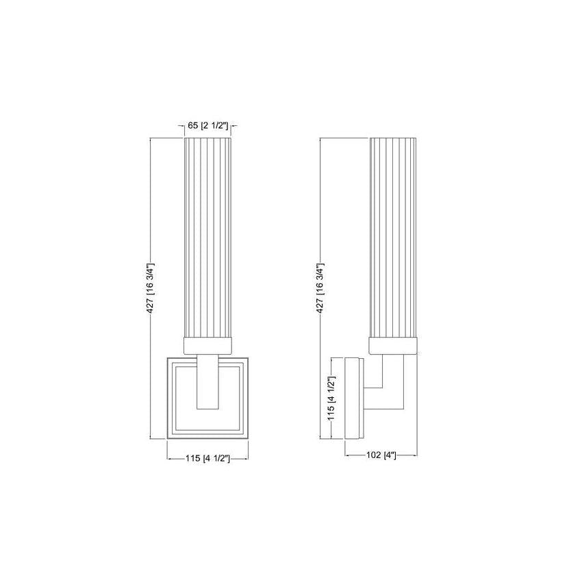 Z-Lite Beau 1-Light Matte Black Steel Frame Clear Ribbed Glass Shade Wall Sconce