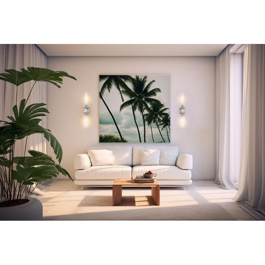 Z-Lite Beau 740-2W-BN 2-Light Brushed Nickel Steel Frame Clear Ribbed Glass Shade Wall Sconce