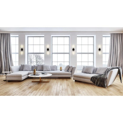 Z-Lite Beau 740-2W-BRZ 2-Light Bronze Steel Frame Clear Ribbed Glass Shade Wall Sconce