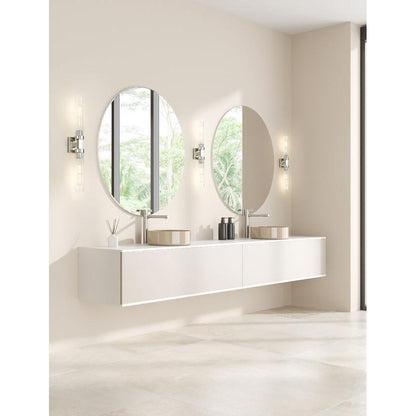 Z-Lite Beau 740-2W-PN 2-Light Polished Nickel Steel Frame Clear Ribbed Glass Shade Wall Sconce