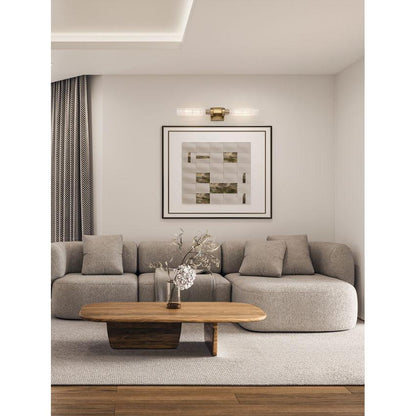 Z-Lite Beau 740-2W-RB 2-Light Rubbed Brass Steel Frame Clear Ribbed Glass Shade Wall Sconce