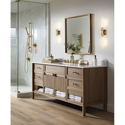 Z-Lite Beau 740-2W-RB 2-Light Rubbed Brass Steel Frame Clear Ribbed Glass Shade Wall Sconce