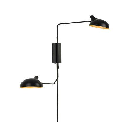 Z-Lite Bellamy 2-Light Medium Bulb Base Matte Black Steel Wall Sconce