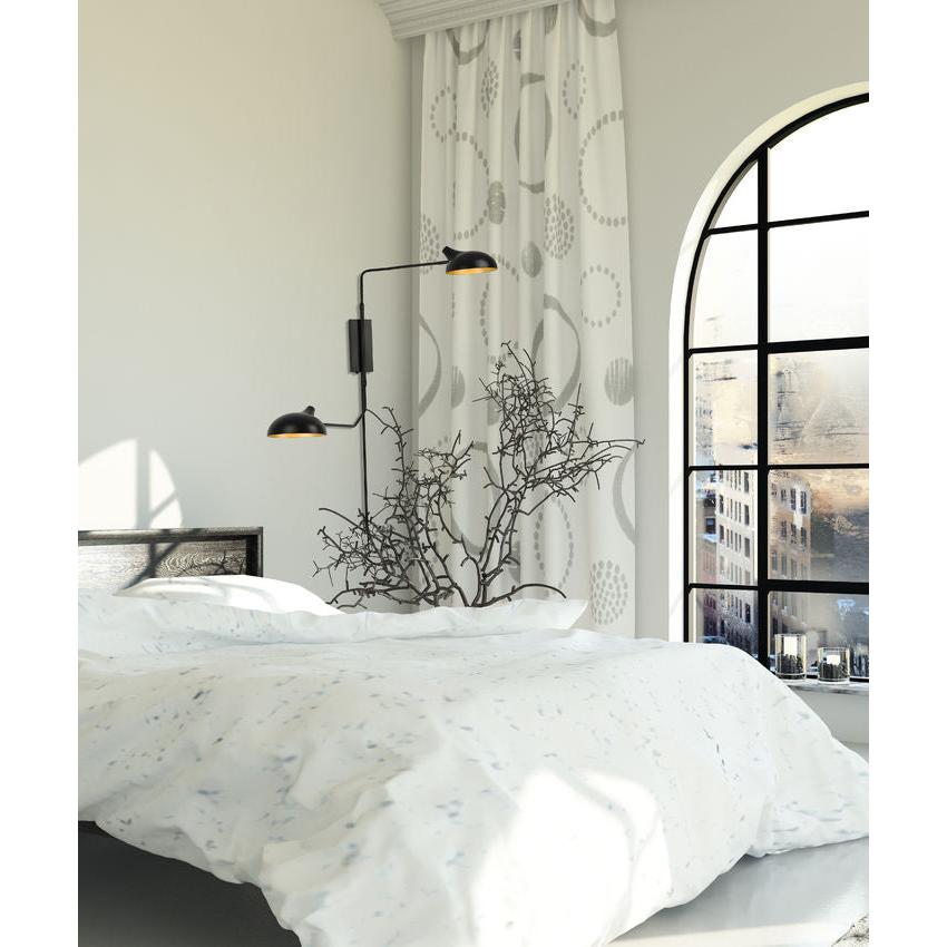 Z-Lite Bellamy 2-Light Medium Bulb Base Matte Black Steel Wall Sconce