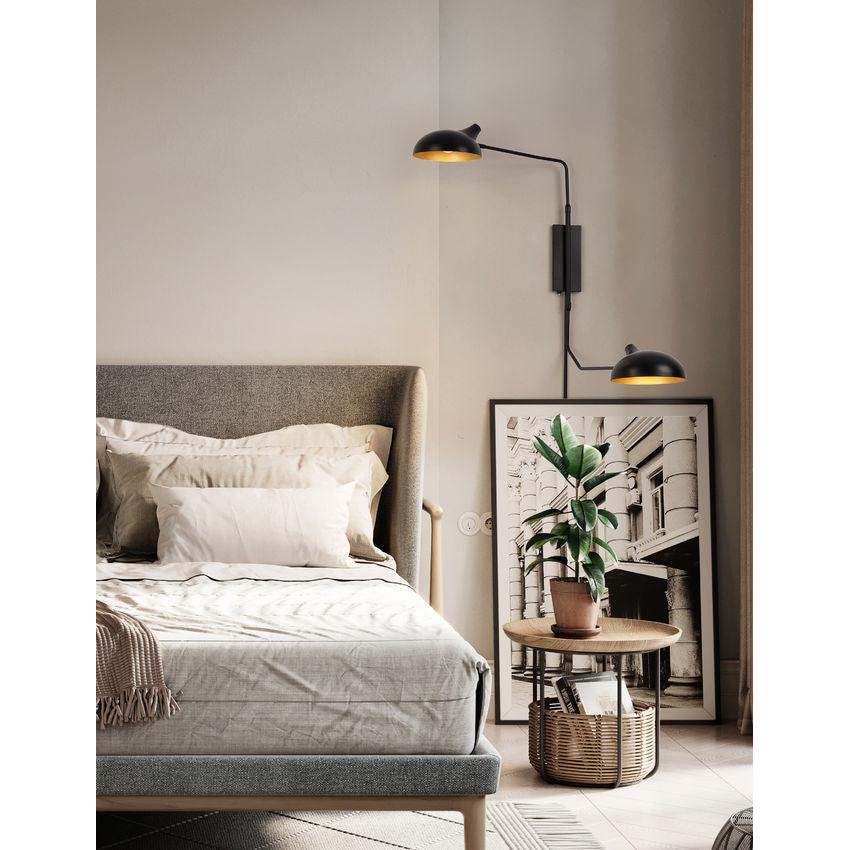 Z-Lite Bellamy 2-Light Medium Bulb Base Matte Black Steel Wall Sconce