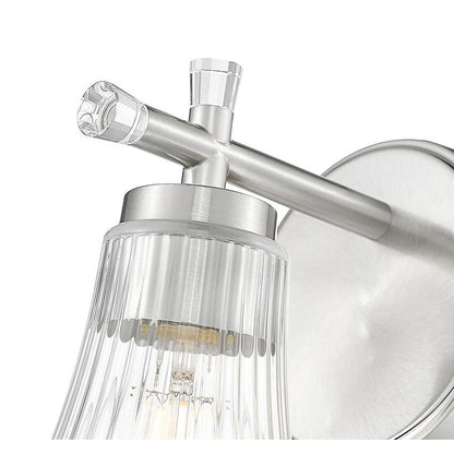 Z-Lite Belle 1-Light Medium Bulb Base Brushed Nickel Steel Frame Clear Glass Shade Wall Sconce