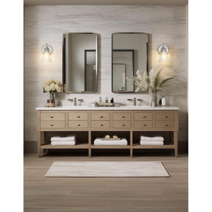 Z-Lite Belle 1-Light Medium Bulb Base Brushed Nickel Steel Frame Clear Glass Shade Wall Sconce