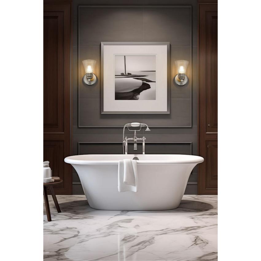 Z-Lite Belle 1-Light Medium Bulb Base Brushed Nickel Steel Frame Clear Glass Shade Wall Sconce