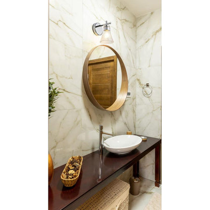 Z-Lite Belle 1-Light Medium Bulb Base Chrome Steel Frame Clear Glass Shade Wall Sconce