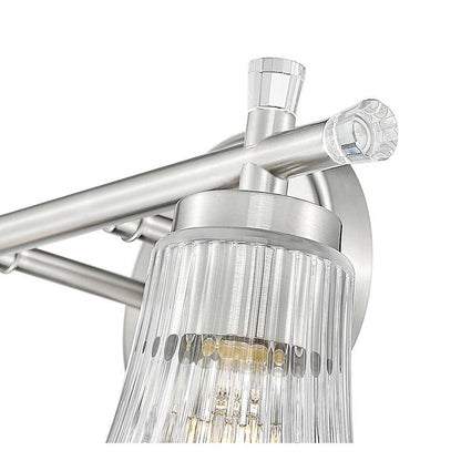Z-Lite Belle 2-Light Medium Bulb Base Brushed Nickel Steel Frame Clear Glass Shade Vanity Light