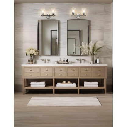 Z-Lite Belle 2-Light Medium Bulb Base Brushed Nickel Steel Frame Clear Glass Shade Vanity Light