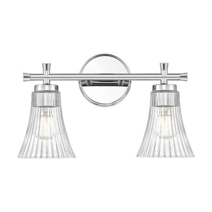 Z-Lite Belle 2-Light Medium Bulb Base Chrome Steel Frame Clear Glass Shade Vanity Light