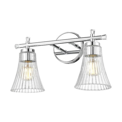 Z-Lite Belle 2-Light Medium Bulb Base Chrome Steel Frame Clear Glass Shade Vanity Light