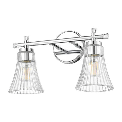 Z-Lite Belle 2-Light Medium Bulb Base Chrome Steel Frame Clear Glass Shade Vanity Light