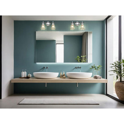 Z-Lite Belle 2-Light Medium Bulb Base Chrome Steel Frame Clear Glass Shade Vanity Light