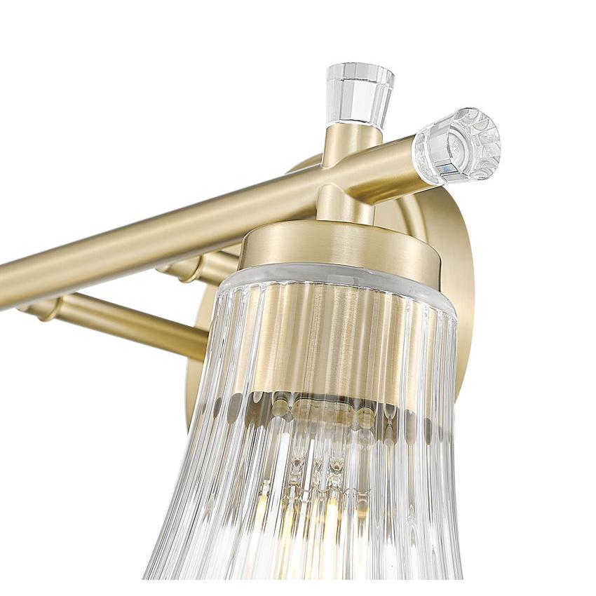 Z-Lite Belle 2-Light Medium Bulb Base Modern Gold Steel Frame Clear Glass Shade Vanity Light