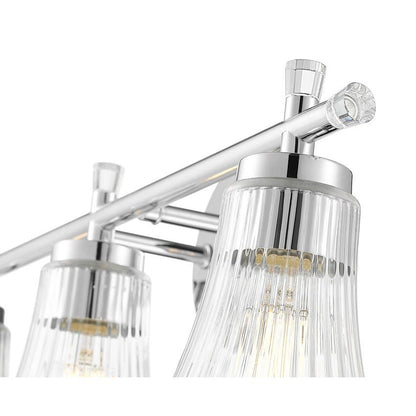 Z-Lite Belle 3-Light Medium Bulb Base Chrome Steel Frame Clear Glass Shade Vanity Light