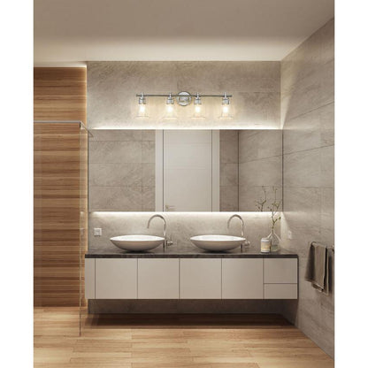 Z-Lite Belle 4-Light Medium Bulb Base Brushed Nickel Steel Frame Clear Glass Shade Vanity Light