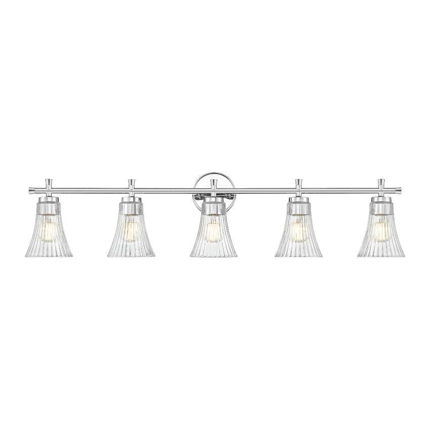 Z-Lite Belle 5-Light Medium Bulb Base Chrome Steel Frame Clear Glass Shade Vanity Light
