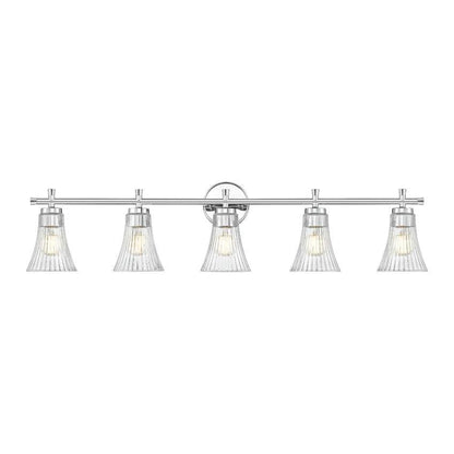 Z-Lite Belle 5-Light Medium Bulb Base Chrome Steel Frame Clear Glass Shade Vanity Light