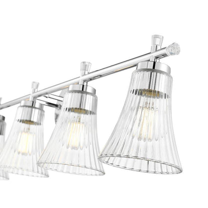 Z-Lite Belle 5-Light Medium Bulb Base Chrome Steel Frame Clear Glass Shade Vanity Light
