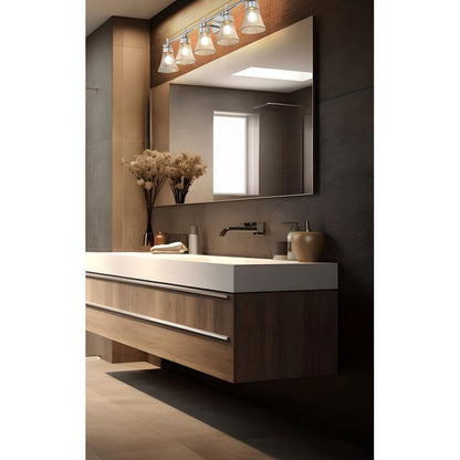 Z-Lite Belle 5-Light Medium Bulb Base Chrome Steel Frame Clear Glass Shade Vanity Light