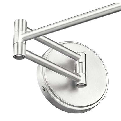 Z-Lite Breton 28" 1-Light Brushed Nickel Steel Frame White Glass Shade Wall Sconce