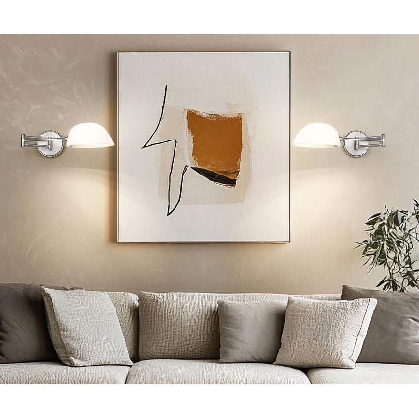 Z-Lite Breton 28" 1-Light Brushed Nickel Steel Frame White Glass Shade Wall Sconce