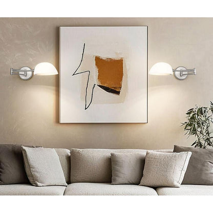 Z-Lite Breton 28" 1-Light Brushed Nickel Steel Frame White Glass Shade Wall Sconce