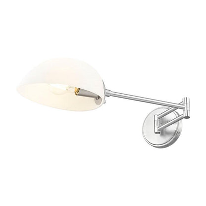 Z-Lite Breton 28" 1-Light Brushed Nickel Steel Frame White Glass Shade Wall Sconce
