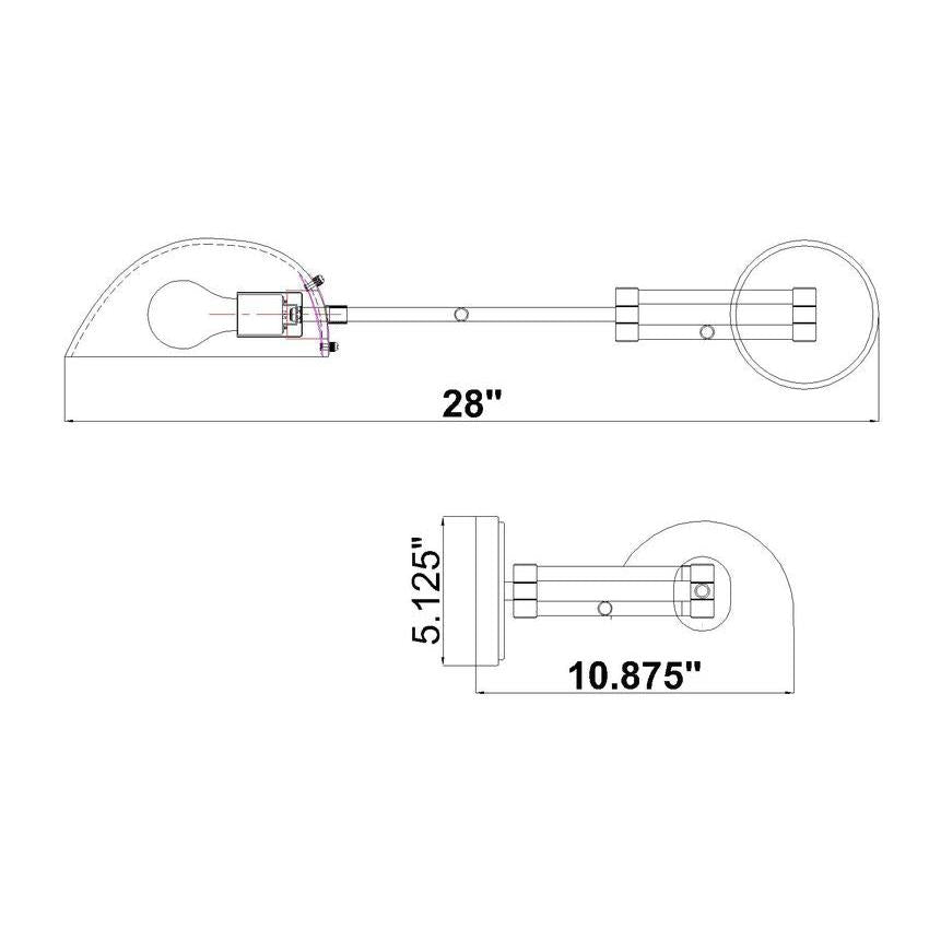 Z-Lite Breton 28" 1-Light Matte Black Steel Frame White Glass Shade Wall Sconce