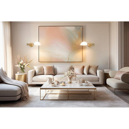 Z-Lite Breton 28" 1-Light Modern Gold Steel Frame White Glass Shade Wall Sconce