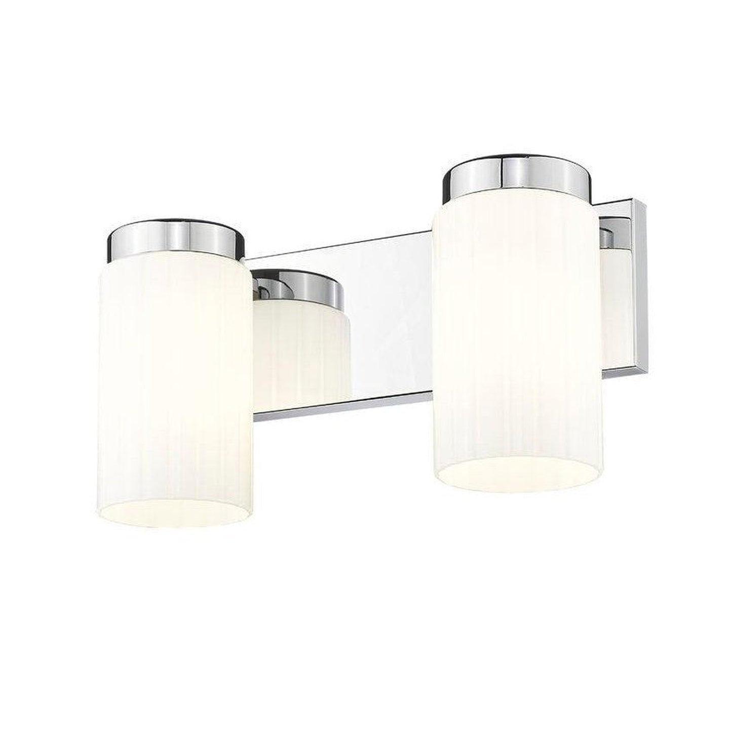 Z-Lite Burk 14" 2-Light Chrome Steel Vanity Light With Gloss Opal Glass Shade