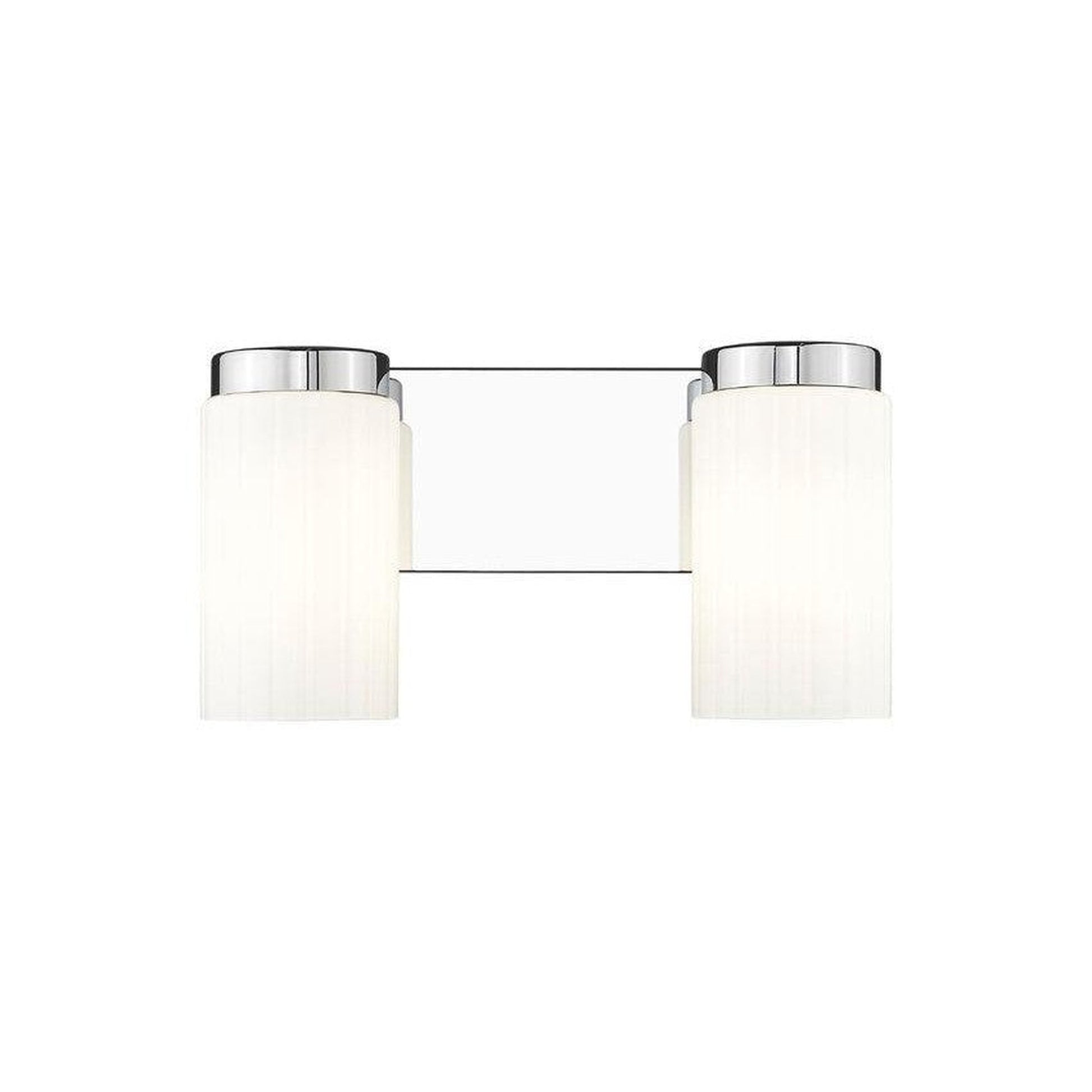 Z-Lite Burk 14" 2-Light Chrome Steel Vanity Light With Gloss Opal Glass Shade