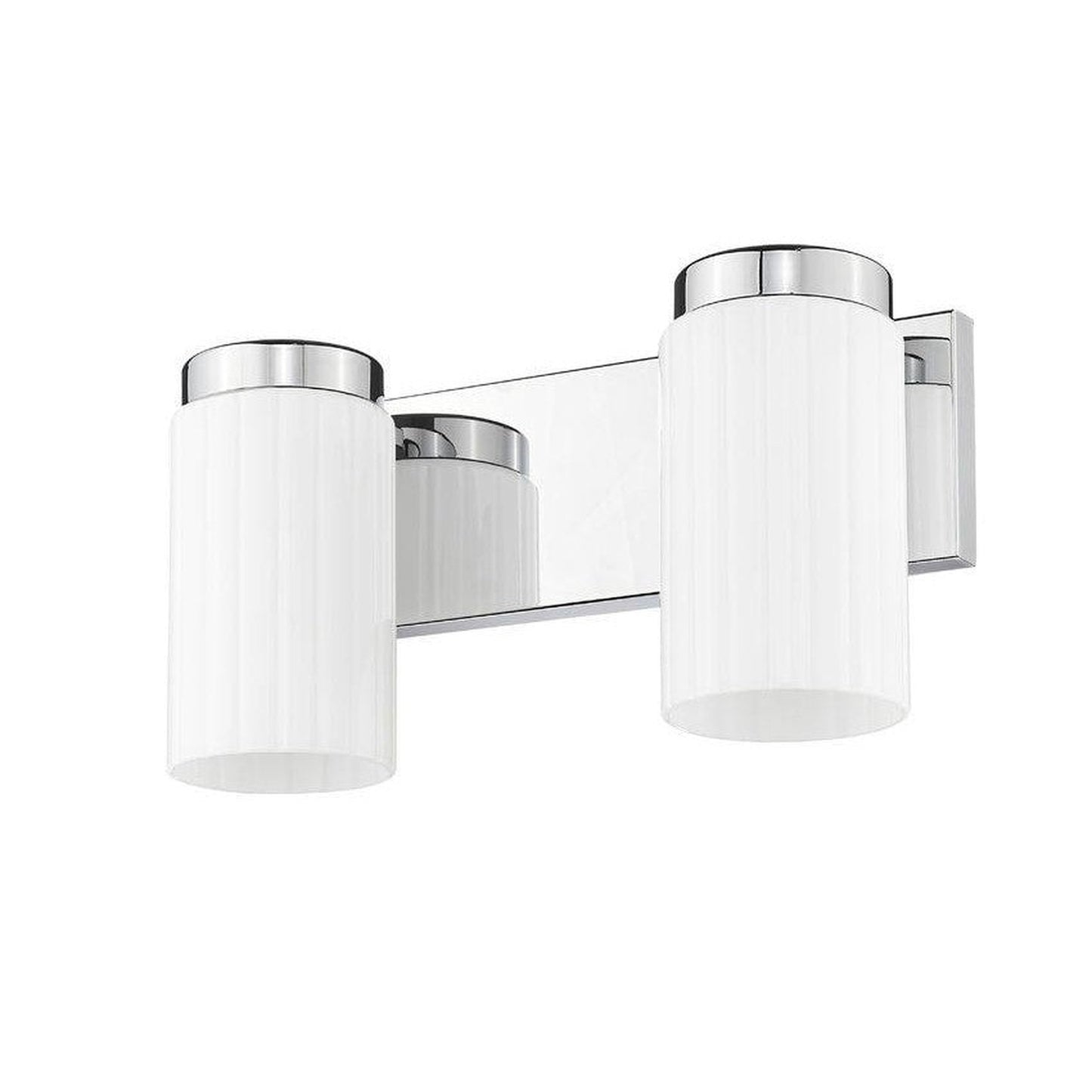 Z-Lite Burk 14" 2-Light Chrome Steel Vanity Light With Gloss Opal Glass Shade