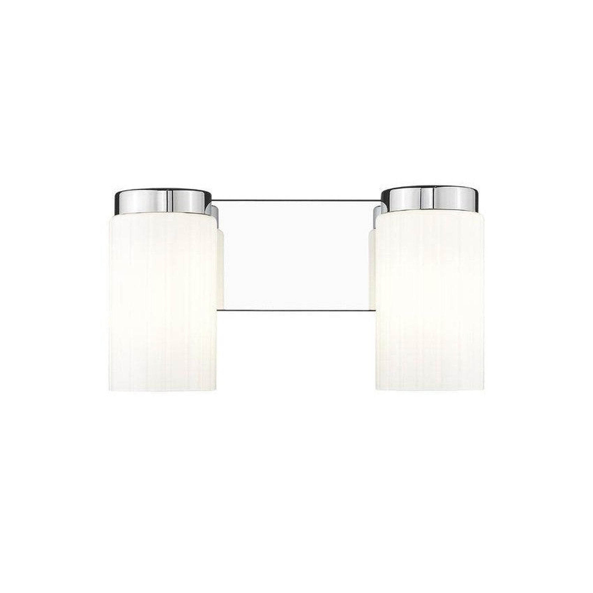 Z-Lite Burk 14" 2-Light Chrome Steel Vanity Light With Matte Opal Glass Shade