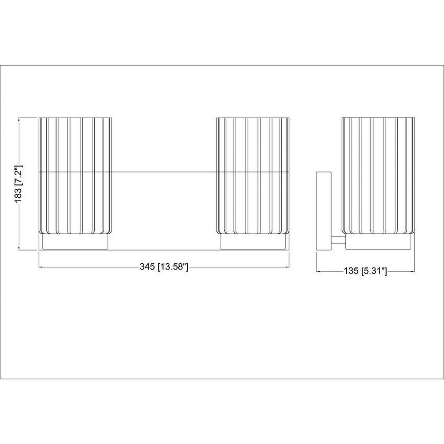 Z-Lite Burk 14" 2-Light Matte Black Steel Vanity Light With Gloss Opal Glass Shade