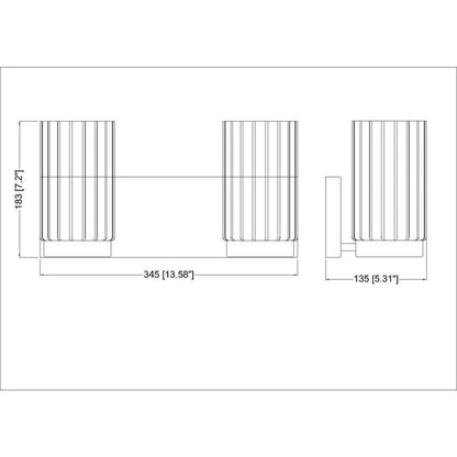 Z-Lite Burk 14" 2-Light Matte Black Steel Vanity Light With Gloss Opal Glass Shade