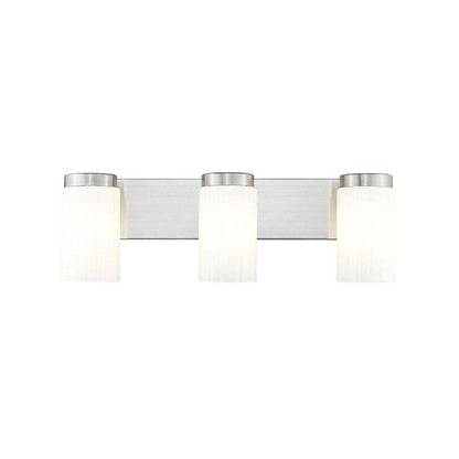 Z-Lite Burk 23" 3-Light Brushed Nickel Steel Vanity Light With Matte Opal Glass Shade