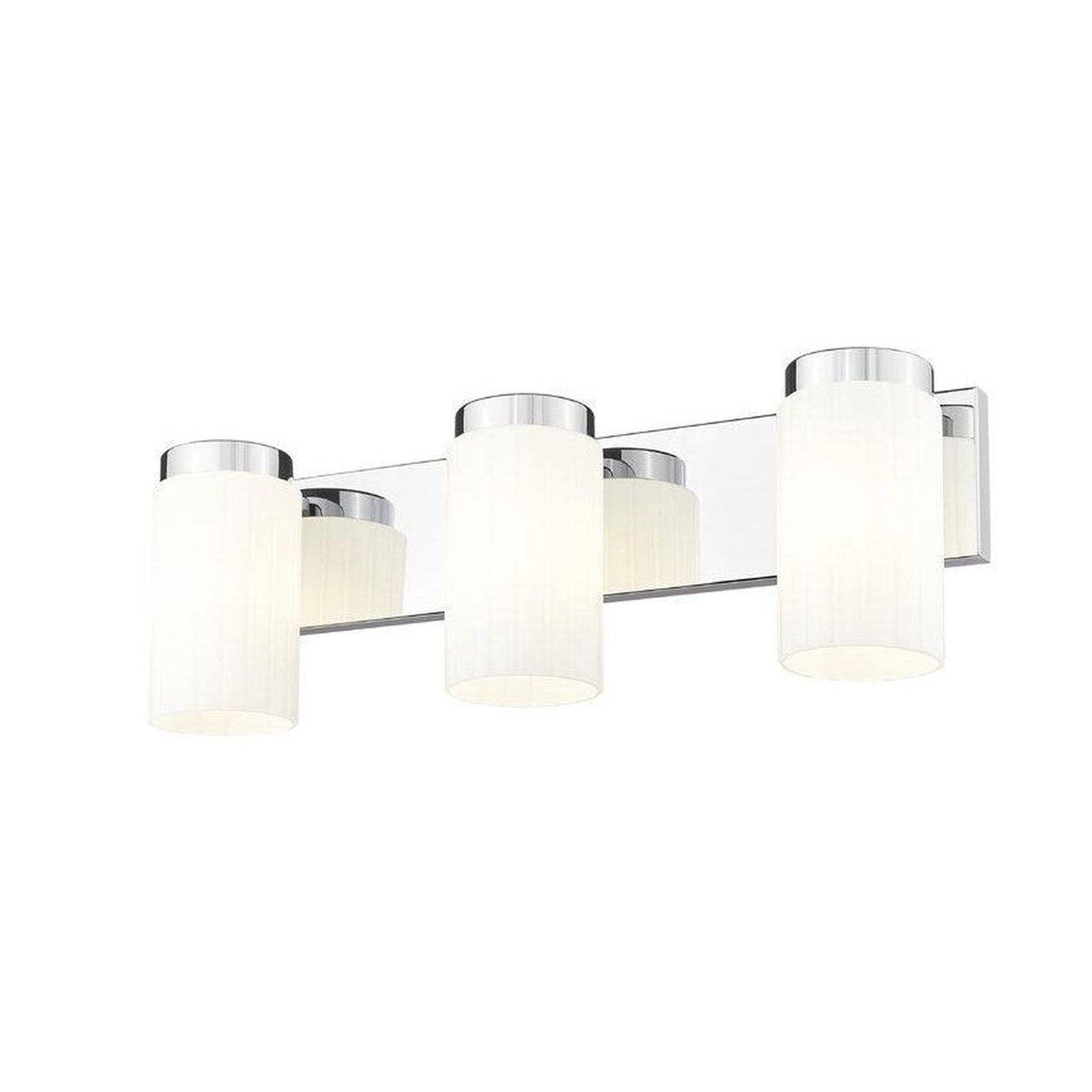 Z-Lite Burk 23" 3-Light Chrome Steel Vanity Light With Gloss Opal Glass Shade