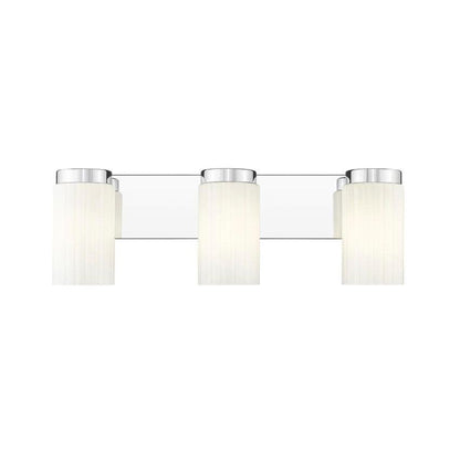 Z-Lite Burk 23" 3-Light Chrome Steel Vanity Light With Gloss Opal Glass Shade